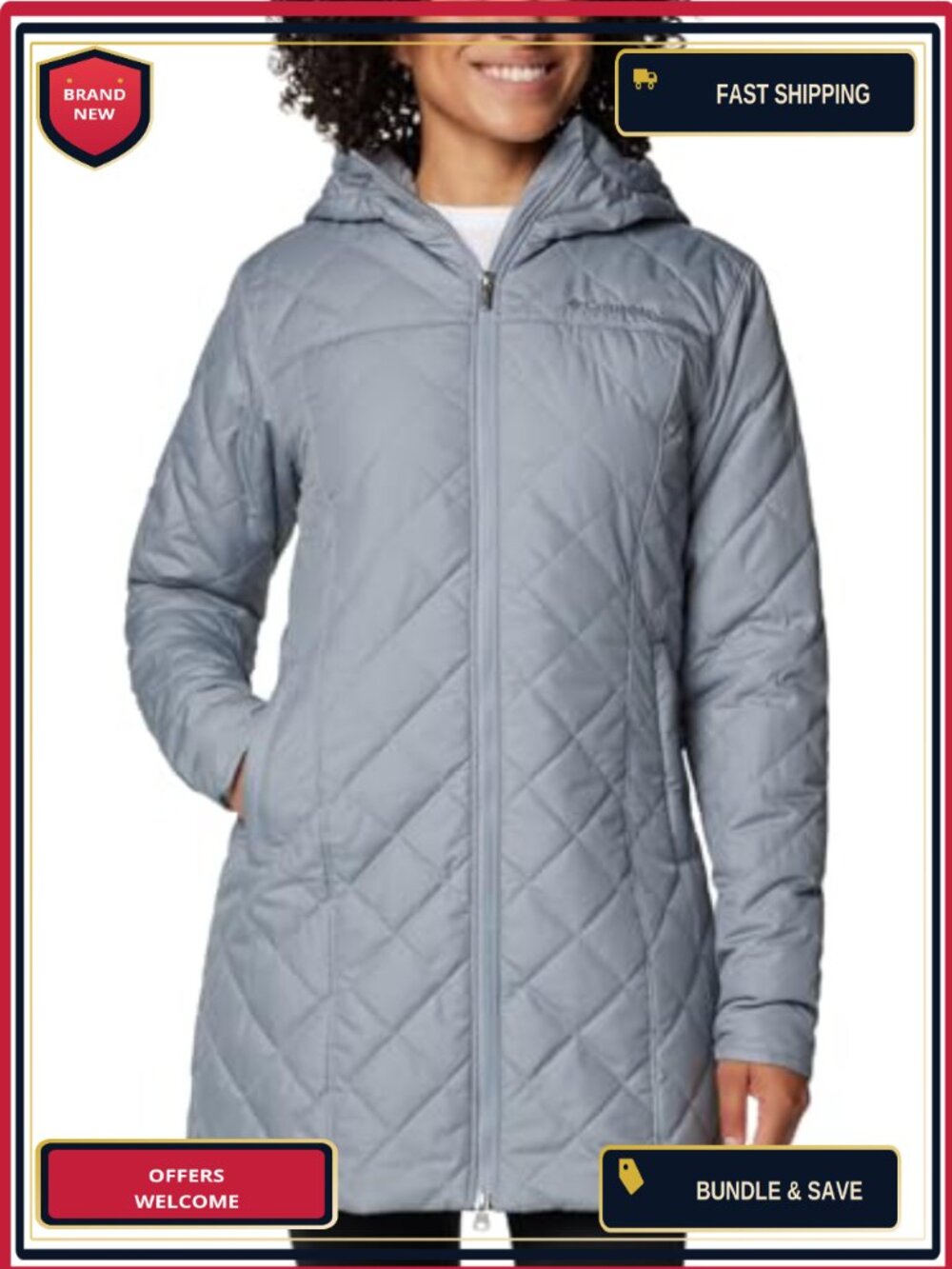 Columbia Plus Size Women's Long Down Jacket with Hood Insulated